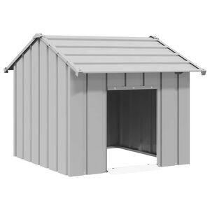 vidaXL Casă pentru c&acirc;ini cu acoperiș 85x107x81 cm oțel galvanizat