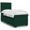 vidaXL Pat box spring cu saltea, verde &icirc;nchis, 100x200 cm, catifea