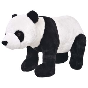 vidaXL Urs panda de jucărie din pluș &icirc;n picioare, alb și negru, XXL