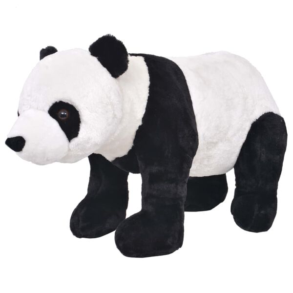 vidaXL Urs panda de jucărie din pluș &icirc;n picioare, alb și negru, XXL