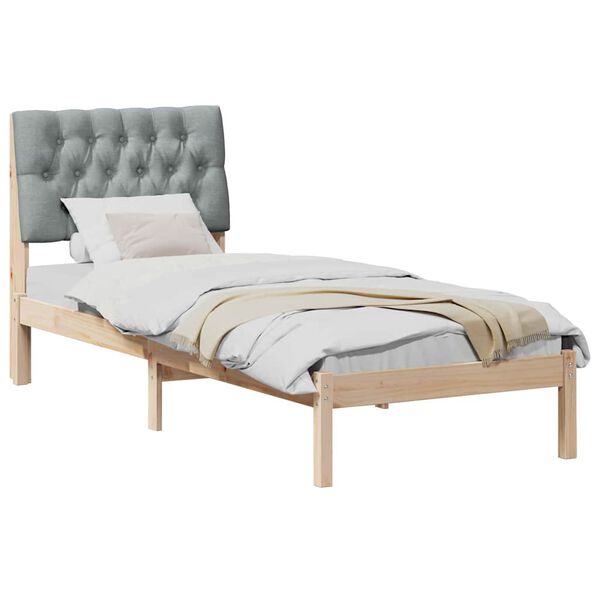 vidaXL Cadru de pat cu tăblie tapițată cu headboard Maro 80 x 200 cm