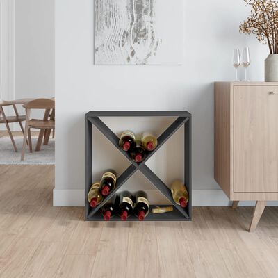 vidaXL Dulap de vinuri, gri, 62x25x62 cm, lemn masiv de pin