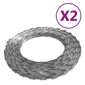 vidaXL S&acirc;rmă ghimpată BTO-22 NATO, 2 buc., 100 m, oțel