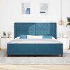 vidaXL Pat cu arcuri cu headboard Albastru &icirc;nchis 200 x 200 cm Catifea
