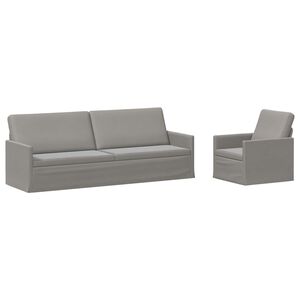 vidaXL Set de canapea 2 pcs Gri deschis Catifea