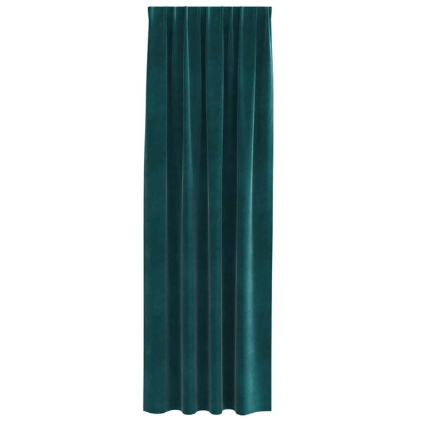 vidaXL Perdele opace 2 pcs Verde &icirc;nchis 140 x 260 cm Catifea