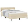 vidaXL Pat cu arcuri cu headboard Manual Crem 200 x 160 cm țesătură