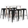 vidaXL Set mobilier de bar, 7 piese, alb și negru