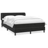 vidaXL Pat box spring cu saltea, negru, 160x210 cm, catifea
