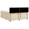 vidaXL Pat box spring cu saltea, crem, 200x200 cm, textil