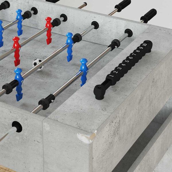 vidaXL Masă de Foosball Gri Beton 125 x 60,5 x 80 cm Lemn compozit