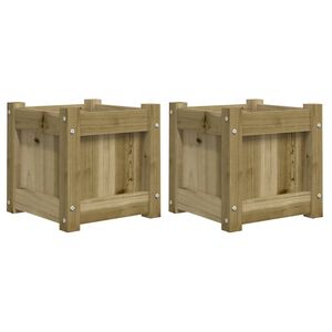 vidaXL Jardiniere de gradina , 2 buc., lemn de pin impregnat