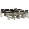 vidaXL Set mobilier grădină cu perne, 9 piese, gri deschis, poliratan