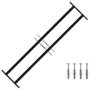 vidaXL Grilă Fereastră Negru 115 x 30 cm Oțel vopsit electrostatic