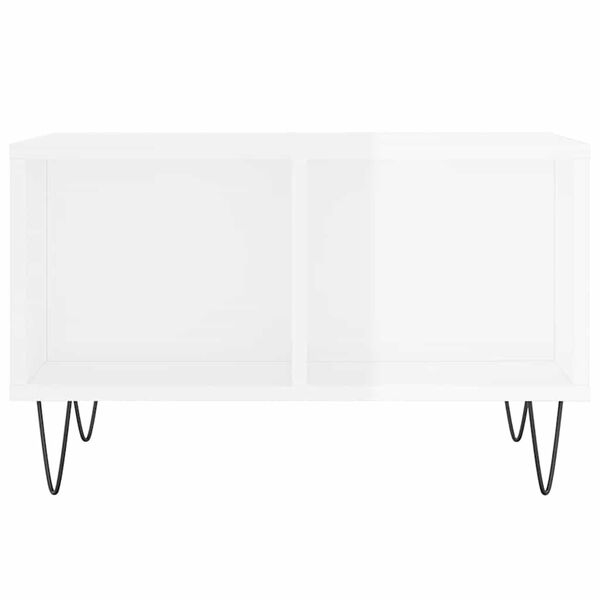 vidaXL Măsuță de cafea, alb extralucios, 60x50x36,5 cm, lemn compozit