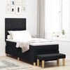 vidaXL Pat cu arcuri cu saltea cu headboard Negru 80 x 200 cm țesătură