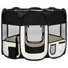 vidaXL Țarc de c&acirc;ini pliabil cu sac de transport, negru, 90x90x58 cm