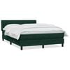 vidaXL Pat box spring cu saltea, verde &icirc;nchis, 160x220 cm, catifea