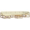 vidaXL Set de canapele de exterior 8 pcs Alb și crem