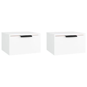 vidaXL Noptiere de perete, 2 buc., alb, 34x30x20 cm