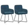 vidaXL Scaune de dining 2 buc. Catifea albastru 59 x 56,5 x 86 cm
