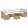 vidaXL Set de canapele pentru grădină cu pernă 8 pcs Bej poliratan
