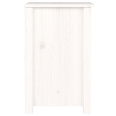 vidaXL Noptieră, alb, 40x35x55 cm, lemn masiv de pin