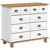 vidaXL Comodă cu sertar ASKIM Alb 91 x 40 x 79 cm Lemn de pin masiv