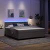 vidaXL Pat cu arc LED cu headboard Gri deschis și alb. 180 x 200 cm