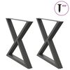 vidaXL Picioare masă de sufragerie, 2 buc., antracit, 90x(72-73,3) cm, oțel