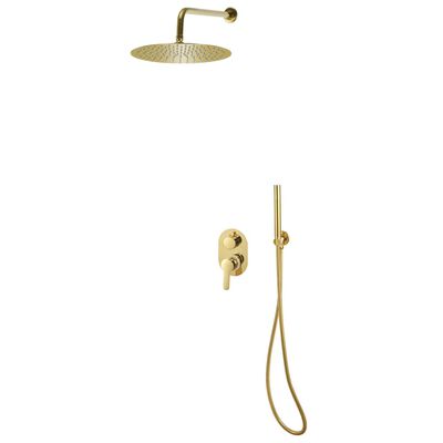 vidaXL Sistem de duș, auriu, oțel inoxidabil 201