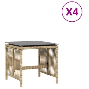 vidaXL Scaune de grădină cu perne 4 buc. mix bej 41x41x36 cm poliratan