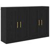 vidaXL Cabinet suspendat 2 pcs Stejar Negru 69,5 x 34 x 90 cm