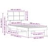 vidaXL Cadru de pat cu tăblie tapițată Gri deschis 100 x 200 cm