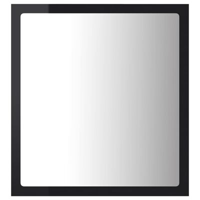 vidaXL Oglindă de baie cu LED, negru extralucios, 40x8,5x37 cm, acril