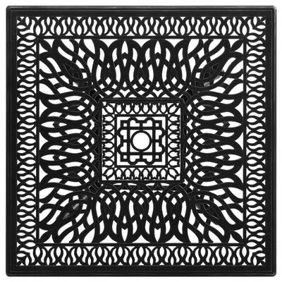 vidaXL Masă de grădină, negru, 90x90x73 cm, aluminiu turnat