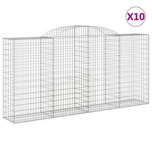 vidaXL Coșuri gabion arcuite 10 buc, 300x50x140/160cm, fier galvanizat