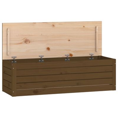 vidaXL Cutie de depozitare, maro miere, 109x36,5x33 cm lemn masiv pin