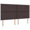vidaXL Pat cu arcuri cu saltea cu headboard Maro 180 x 200 cm țesătură