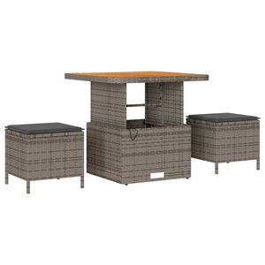 vidaXL Set de masă pentru grădină Gri Rattan poli