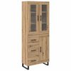 vidaXL Bufet 2 pcs Stejar Artizanal 69,5 x 34 x 180 cm Lemn compozit
