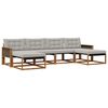vidaXL Set de canapele de exterior 6 buc. Natural și gri deschis