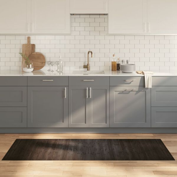 vidaXL Covor dreptunghiular, maro &icirc;nchis, 70x200 cm, bambus