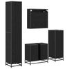 vidaXL Set de mobilier pentru baie 4 pcs Stejar Negru Lemn compozit