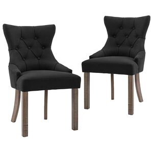 vidaXL Scaune de bucătărie, 2 buc. negru, textil