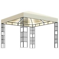 vidaXL Pavilion cu șir de lumini LED, crem, 3x3 m