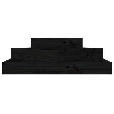 vidaXL Jardinieră, negru, 83x83x27 cm, lemn masiv de pin