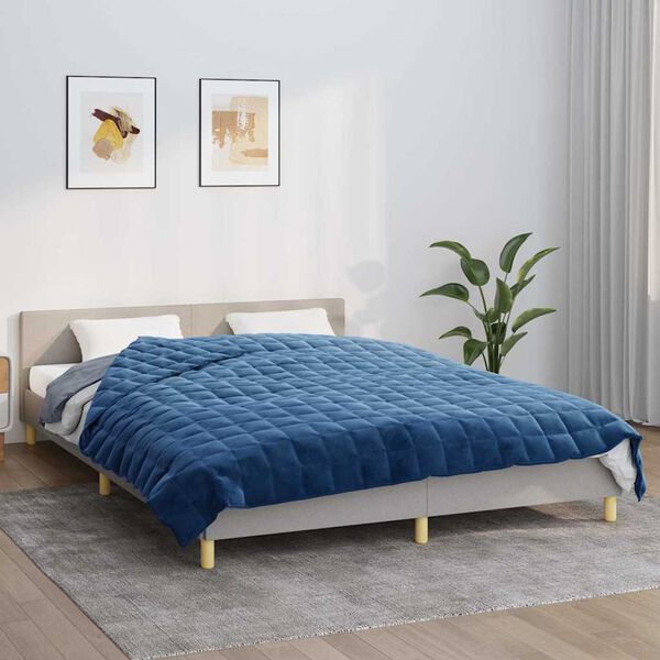 vidaXL Pătură grea, albastru, 220x240 cm, 11 kg, material textil