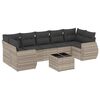 vidaXL Set mobilier de grădină cu perne, 8 piese gri deschis poliratan