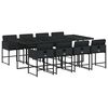 vidaXL Set mobilier de grădină cu perne, 9 piese, negru, poliratan